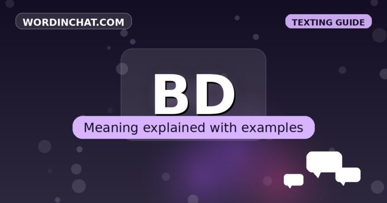 BD meaning in texting - complete guide with examples - WordInChat